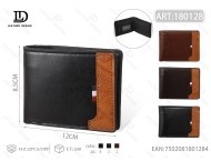 Portafoglio da uomo in vera pelle, corto, pieghevole, stile minimalista, ideale come regalo - Product Image 1