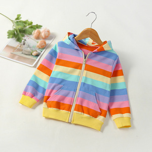 <span class=keywords><strong>Sudadera</strong></span> con Capucha y Cremallera para Niñas, Logotipo Personalizado, Niños Pequeños de 2 a 9 Años, Diseño de Arcoíris, <span class=keywords><strong>Sudadera</strong></span> con Capucha de Algodón, Chaqueta con Cremallera para Jóvenes - Product Image 2