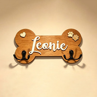 Porte-osses pour chien personnalisé avec empreinte de patte, organisateur de colliers et laisses pour chien, décoration murale pour entrée, production artisanale