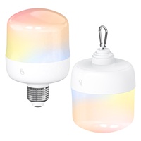 Lampe murale LED E26 à chargement USB, télécommande tactile, minuterie, lampe de chevet, source de lumière d'urgence, plastique, 4000mAh, RGB