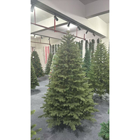 Prix d'usine, arbre de Noël artificiel de 1,5 m, 1,8 m, 2,1 m, tailles mixtes, vente en gros, arbre de Noël vert uni non éclairé