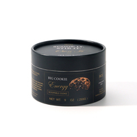 Boîte cylindrique en papier noir personnalisée avec doublure intérieure pour l'emballage de biscuits, mousses, gâteaux et desserts - Vente en gros usine