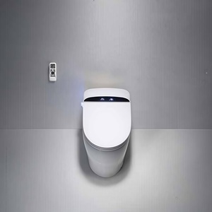WC intelligent WST3401 à siphon en S, double chasse automatique, télécommande, siège chauffant, design moderne instantané, à poser au sol - Product Image 4