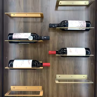 Support mural métallique personnalisé pour bouteille de vin, vente directe usine, présentoir mural simple pour bar à domicile, restaurant, hôtel et projets professionnels