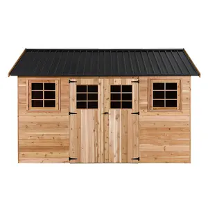 快速安装预制雪松木棚套件木质后院堆场储物棚