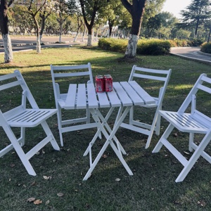 Ensemble table et chaises d'extérieur, matériau résistant aux intempéries, qualité commerciale, style moderne et décontracté, mobilier <span class=keywords><strong>de</strong></span> <span class=keywords><strong>jardin</strong></span>, design pliable - Product Image 1