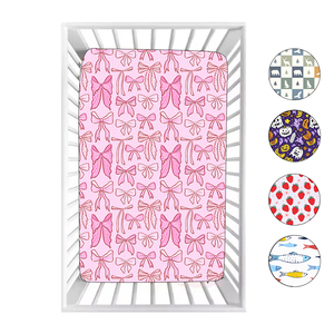 Custom Print Bamboo Cotton Baby <strong>Crib</strong> <strong>Sheets</strong> Fitted Cover Baby Bed <strong>Sheets</strong> - Product Image 2