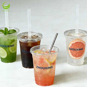 Slushice <span class=keywords><strong>Joghurt</strong></span> Becher Einweg Takeaway Plastik PLA 500ml Zertifiziert Klar Milchtee-Verpackung Lebensmittelecht Einwandig UV-Bedruckt - Product Image 1