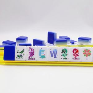Coffret de <span class=keywords><strong>Mahjong</strong></span> et d'échecs portable de luxe à 4 couches, style américain, pour enfants, 160 tuiles de <span class=keywords><strong>Mahjong</strong></span>, design pliable en plastique - Product Image 1