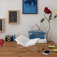 Étagère de présentation transparente en acrylique pour livres à feuilles mobiles, support de livres personnalisé