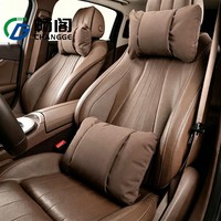 Almohada de Soporte Cervical Ergonómica Premium para Auto, Cojín Lumbar para Auto de Cuero PU, Almohada para Asiento de Auto para Conducir
