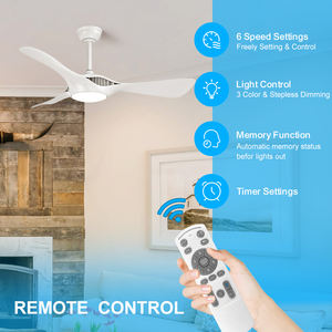 C291 Ventilateur de plafond moderne à fréquence variable et lumière avec télécommande 40 ventilateurs de plafond industriels de 48 pouces avec lumières 3 vitesses - Product Image 6