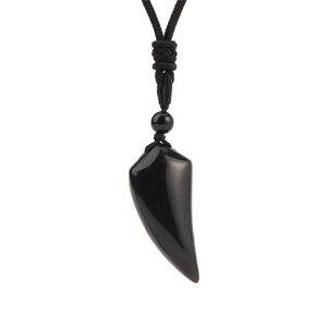 <span class=keywords><strong>Ciondolo</strong></span> a dente di <span class=keywords><strong>lupo</strong></span> in cristallo naturale grezzo di ametista semplice all'ingrosso <span class=keywords><strong>con</strong></span> collana a corda intrecciata, <span class=keywords><strong>ciondolo</strong></span> in cristallo naturale - Product Image 4