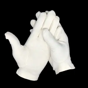 White Soft Cotton Stretchable Watch Camera Artwork Moisturizing Gloves Eczema For Overnight Sleeping Use