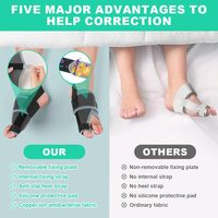 Penyangga Bunion Nilon yang Dapat Disesuaikan 2Pcs Korektor Bunion Wanita Pria Pelurus Jari Kaki Besar Pelat Fiksasi 2-Sudut Anti-Selip Ganda
