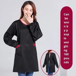 Delantales tejidos con logotipo grueso impermeable para hombres y mujeres, bata exterior de manga larga de nuevo estilo para restaurante, Bar, trabajo de cocina del <span class=keywords><strong>camarero</strong></span> - Product Image 6