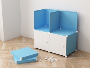Armoire modulaire pliable, structure robuste, <span class=keywords><strong>étagère</strong></span>s en <span class=keywords><strong>plastique</strong></span> PP à double niveau pour une utilisation en garde-robe - Product Image 4