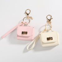 Mini sac de luxe en cuir PU, porte-clés, pendentif pour sac, accessoires féminins, petit sac pour écouteurs, porte-monnaie boutique, pendentif porte-clés
