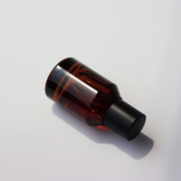 50ml Stock Amber Color Luxury Empty Cylinder Perfume Spray Glass Bottle With Black Cap