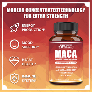 OEM 7 in 1 capsule di Maca organica Ashwagandha in polvere Energy Booster estratto di radice di Maca capsule integratore sportivo capsule - Product Image 4