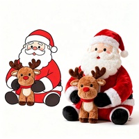 Bantal Hias Natal Kartun, Boneka Rusa Kutub, Mainan Boneka, Hadiah Natal Santa untuk Anak-Anak