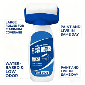 Bunkerway BKW GTQ001 Water-based Acrylic Odorless Indoor Building <b>Coating</b> White Latex <b>Paint</b> for Brush Application Home Use - Product Image 3