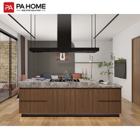 Armoire de cuisine rustique de ferme en bois massif de luxe personnalisé PA
