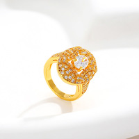 Ensembles de Bagues de Mariage de Luxe Dubaï pour Femmes Bijoux en Or Pur 10 14 18 Carats Iced Out Promesse Éternelle Bague de Fiançailles et de Mariage Diamant