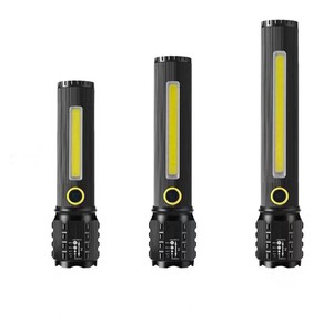 Linterna LED Recargable por USB, Cuerpo de Aleación de Aluminio con Luz Lateral, Linterna Portátil para Camping, 100-1000 Lúmenes, Regulable - Product Image 5