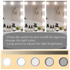 Makeup Vanity <strong>Table</strong> Makeup <strong>Table</strong> <strong>With</strong> Large <strong>Mirror</strong> and 11 LED Lights Brightness Adjustable <strong>Dressing</strong> <strong>Table</strong> Desk <strong>With</strong> 4 Drawers - Product Image 4