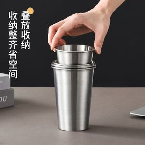 Stainless Steel Water <b>Cup</b> 304 Single Layer Camping Outdoor <b>Cold</b> Drink Mug Minimalist Design - Product Image 2