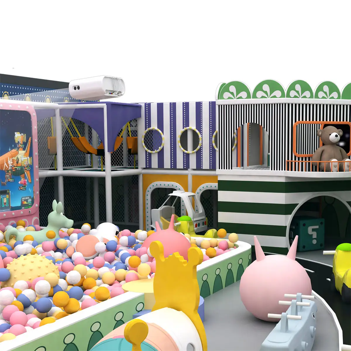El más nuevo diseño personalizado para niños, instalaciones de parque de atracciones, juego suave, área de juegos para niños, patio de juegos de plástico interior