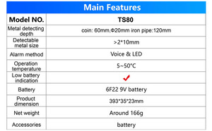 Fabrika doğrudan satış yüksek hassasiyet el tipi <span class=keywords><strong>Metal</strong></span> dedektörü <span class=keywords><strong>TS80</strong></span> - Product Image 3