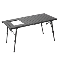 Table de barbecue légère, réglable en hauteur, nouvelle conception coréenne, en alliage d'aluminium, pliable, portable, pour le camping en plein air, table IGT