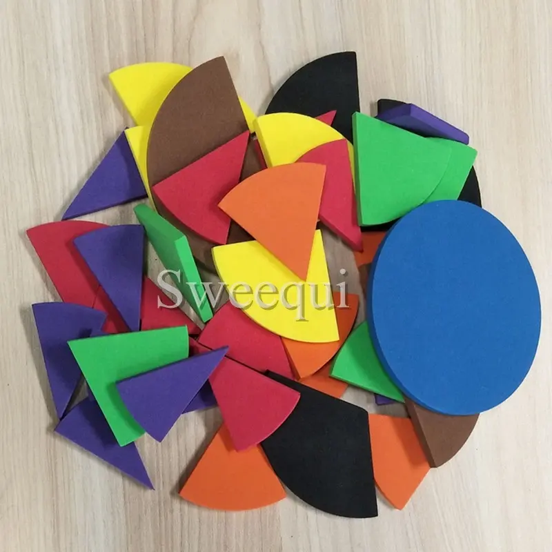 Kit de disco de fração redondo, circular de ação de arco-íris brinquedo educacional