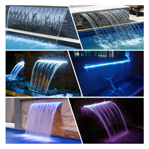 304/316 jardin fontaine décoration douche extérieure rvb Led couleur <span class=keywords><strong>piscine</strong></span> eau chute acier inoxydable <span class=keywords><strong>piscine</strong></span> cascade déversoir - Product Image 6