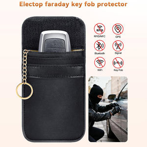 Faraday Bags <b>Key</b> Fob Protector with Handle Car RFID Blocking Bag Car Security Protection Anti-Theft Fob Case - Product Image 6