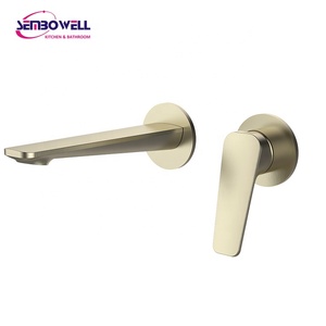 2025 Mới Nhất Trong-Treo Tường Lưu Vực Mixer Brass Giấu Lưu Vực Mixer Tap Tường Với 2 Tấm Tròn Phòng Tắm Lưu Vực Vòi Vòng - Product Image 2