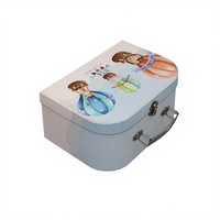 Personalisierte Logo-Kartonkoffer-Box Niedliche Papier-Spielzeugkiste mit Metallgriff und Verschluss für Babyparty-Geschenke Kinderkleidung