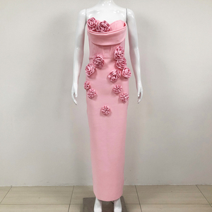 Vestiti di alta qualità fabbrica donne senza spalline 3D floreale fasciatura abito Multi colore opzioni <span class=keywords><strong>elegante</strong></span> corsetto abiti <span class=keywords><strong>da</strong></span> <span class=keywords><strong>sera</strong></span> - Product Image 4
