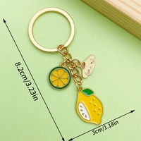 Breloques porte-clés Kawaii Fruits & Dessins Animés, Adorables Porte-clés Émail Avocat & Cerise pour Filles