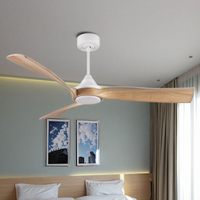 Lames en bois véritable de luxe à faible énergie 52 pouces Led ventilateur de plafond lumière décorative télécommande ventilateur de plafond avec lumière