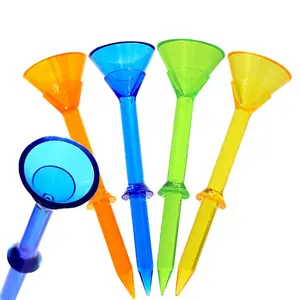 Wholesale Assorted Colors Transparent Clear Durable Golf Step-up 85 Mm Plastic Tees