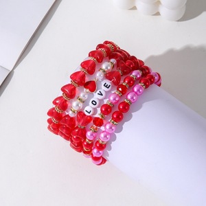 5pcs/set Hot Selling Valentine's Day <b>Bracelet</b> Women Fashion Handmade Colorful Beaded Charm <b>Bracelet</b> Holiday Gifts - Product Image 3