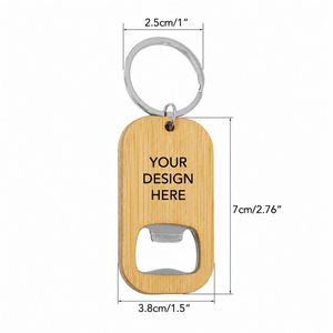 Porte-clés décapsuleur en bambou écologique avec logo personnalisé, en métal portable, pour cadeaux promotionnels de bars et restaurants - Product Image 6