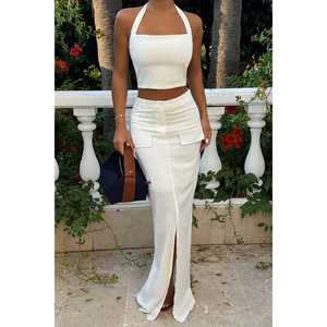 Ensemble de costume blanc pour femme, jupe élégante - Product Image 6