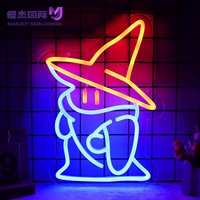 Letrero LED de Acrílico con Diseño de Mago Fantasma para Halloween, Placa de Neón con Alimentación USB, Decoración de Pared de Fantasía para Gamers, Sala de Estar, Decoración de Halloween
