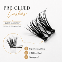Pestañas Postizas Autoadhesivas, Aplicación sin Pegamento, Duración de 7-15 Días, 100% Hechas a Mano, Aspecto de Ojo de Gato, Proveedor Mayorista para Maquillaje DIY