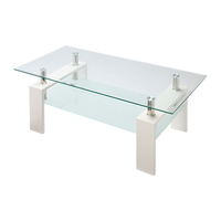 Meubles de maison de luxe nordiques, design moderne, table basse rectangulaire en MDF et verre, table d'appoint pour café, table basse à vendre