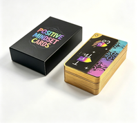 Coffret de cartes de tarot personnalisées de haute qualité en papier laminé avec bord doré, jeu de divination de luxe avec feuille d'or sur mesure